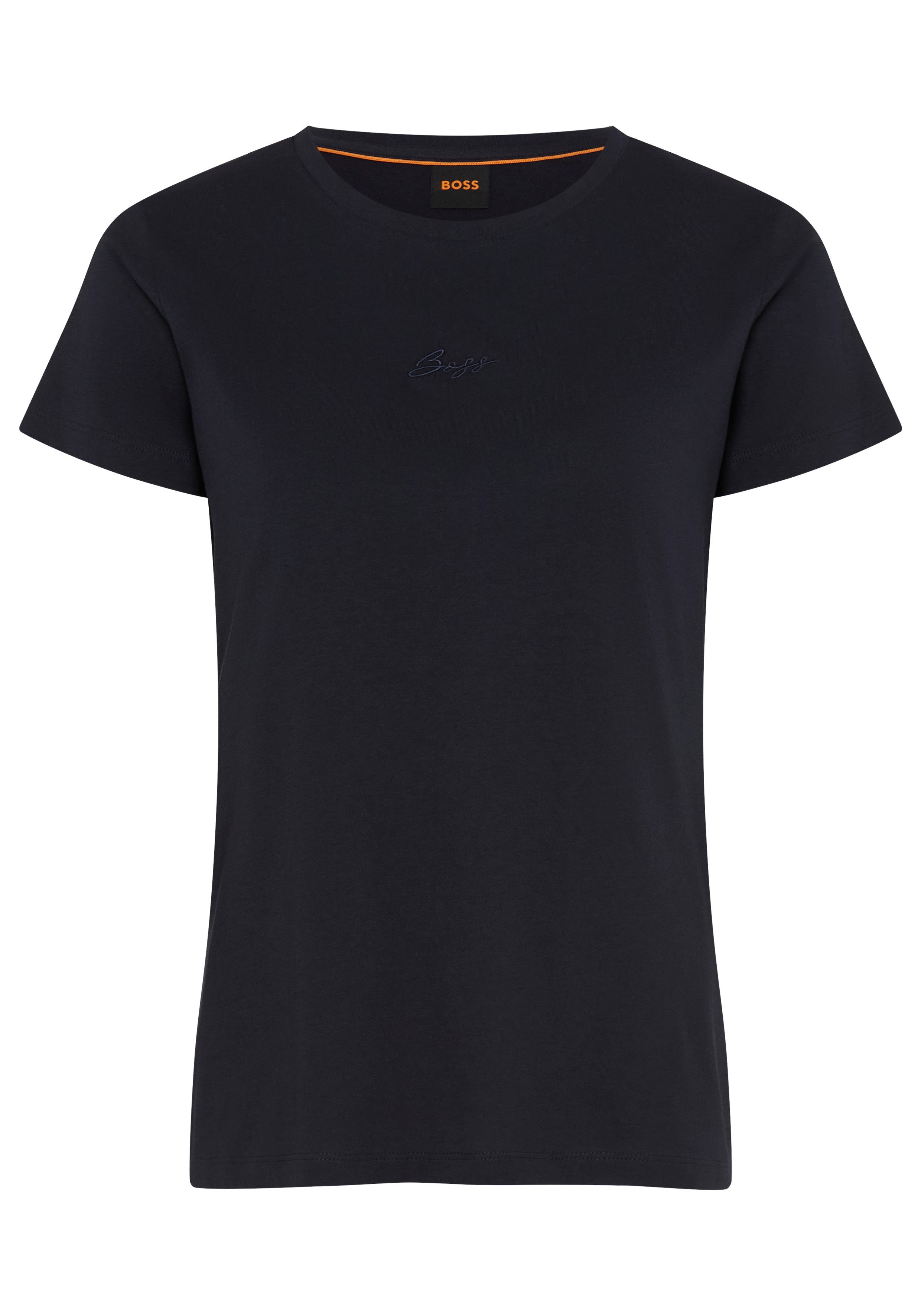 BOSS ORANGE T-Shirt Elove Embro Premium Damenmode mit Rundhals, Slim Fit