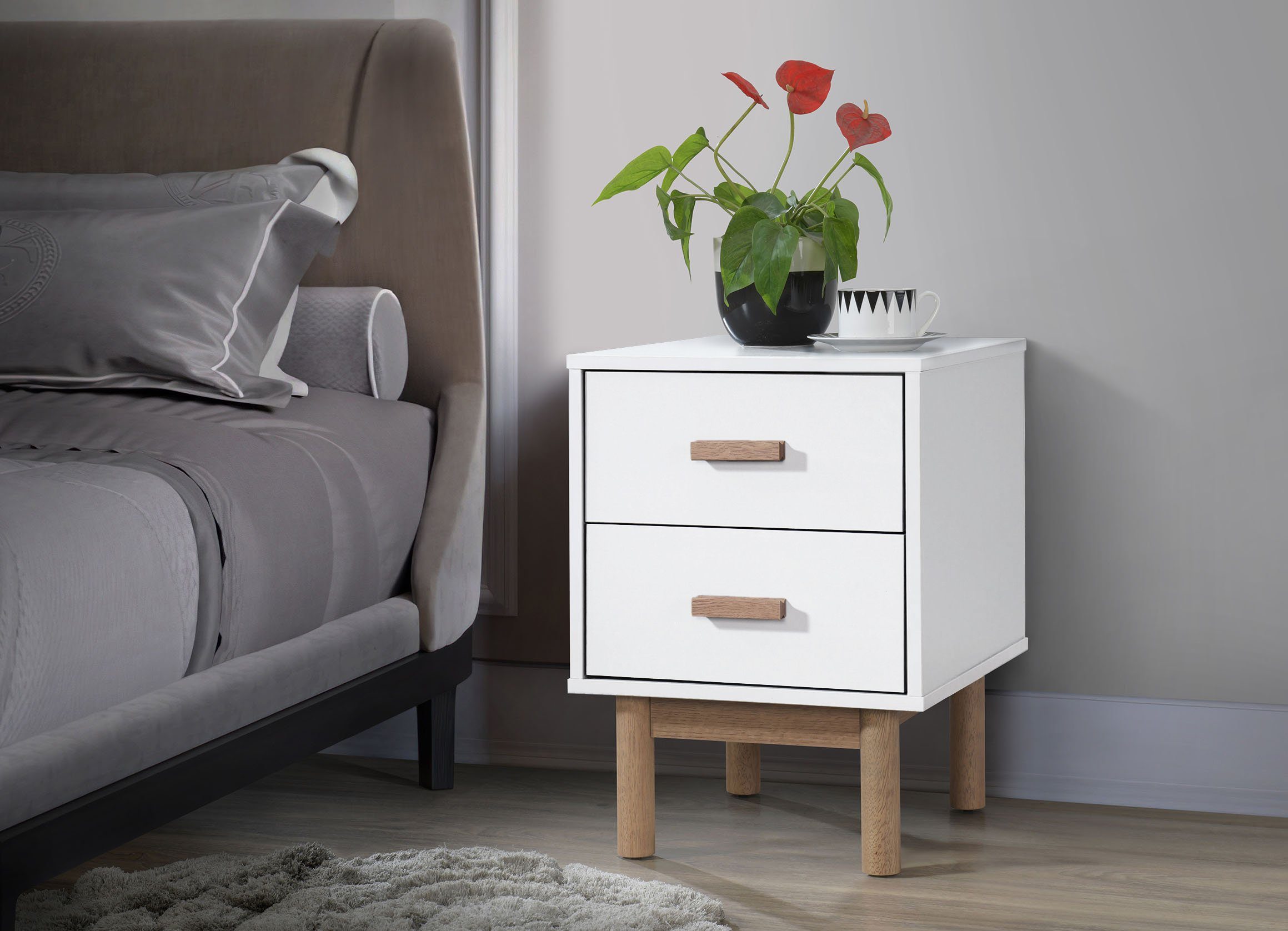 loft24 Nachtschrank Mason 2 Schubladen, Skandinavisches günstig online kaufen