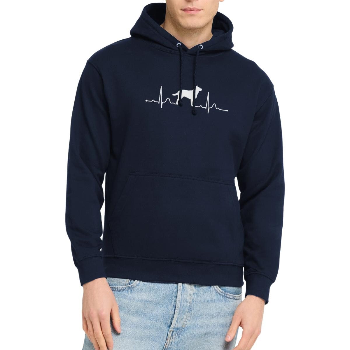 Spreadshirt Hoodie EKG Linie Mit Hund, Australian Cattle Dog Unisex Hoodie (1-tlg)