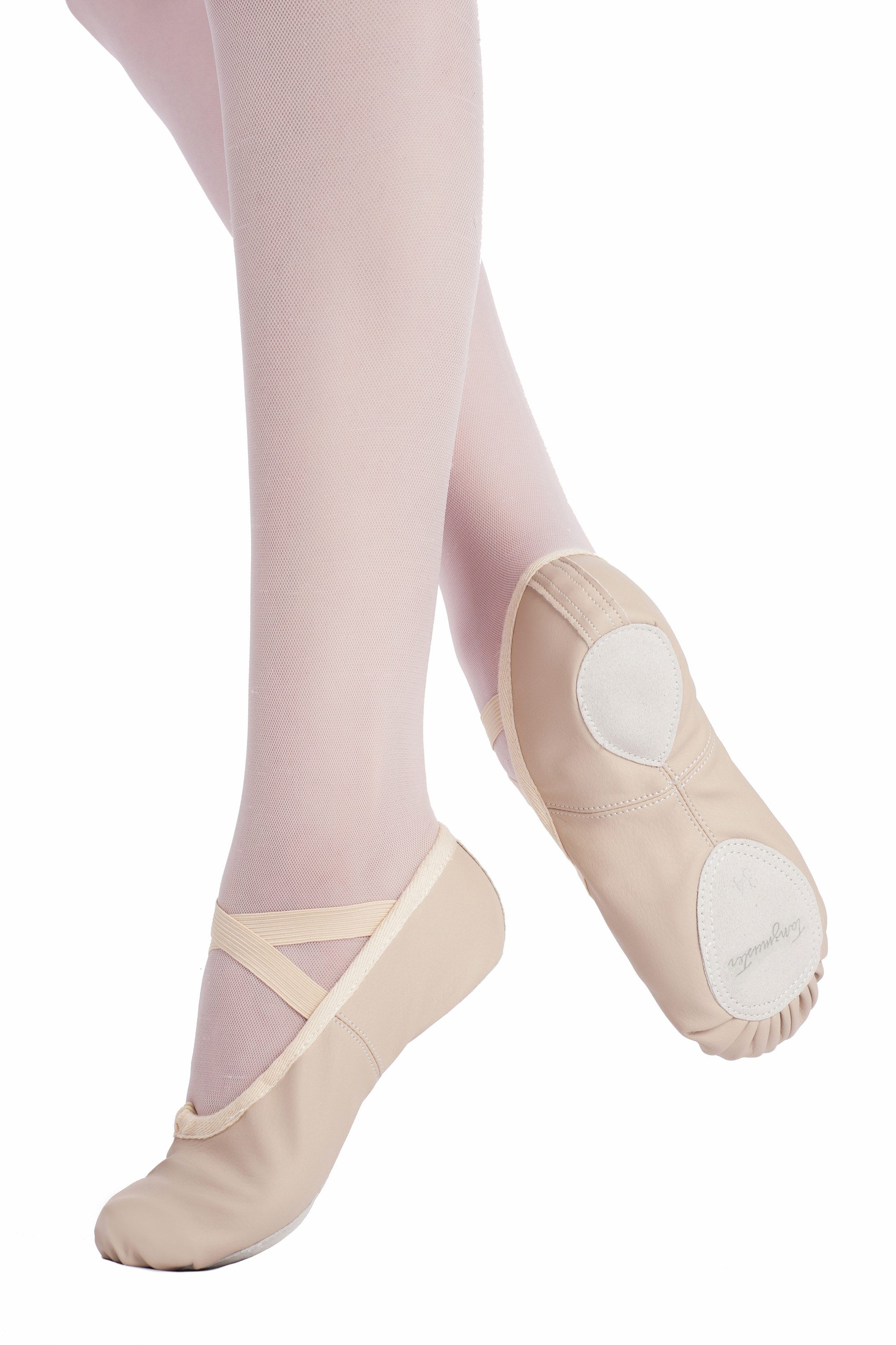 tanzmuster Ballettschuhe Quinn vegan aus PU-Leder Tanzschuh Ballettschläppchen mit geteilter Sohle für Kinder und Erwachsene