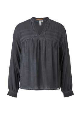 QS Langarmbluse Bluse mit Garment Dye Zierborte, Raffung, Garment Dye