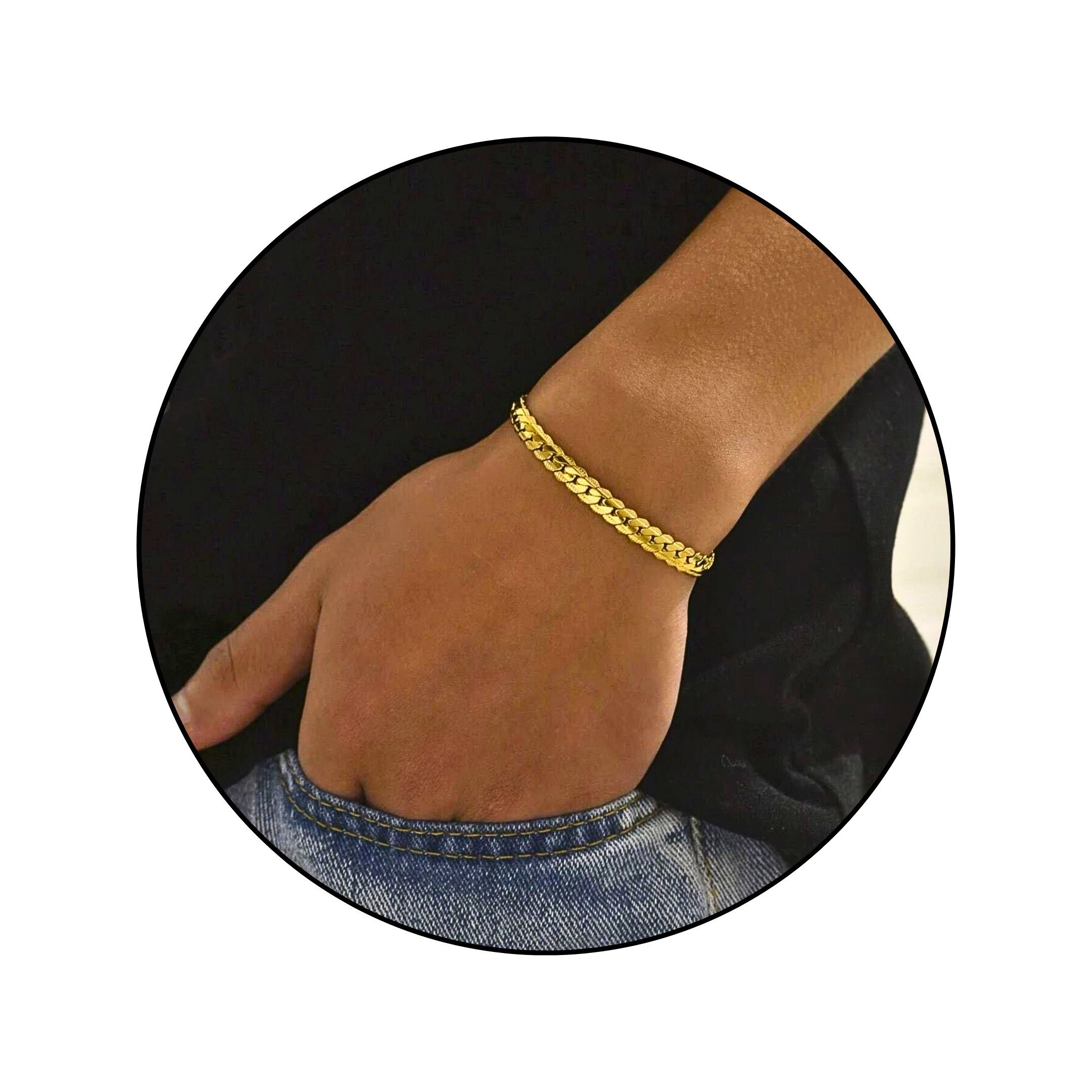 GOLDKLEIN Edelstahlarmband Herren Edelstahl Panzerarmband Schmuck Gliederke günstig online kaufen