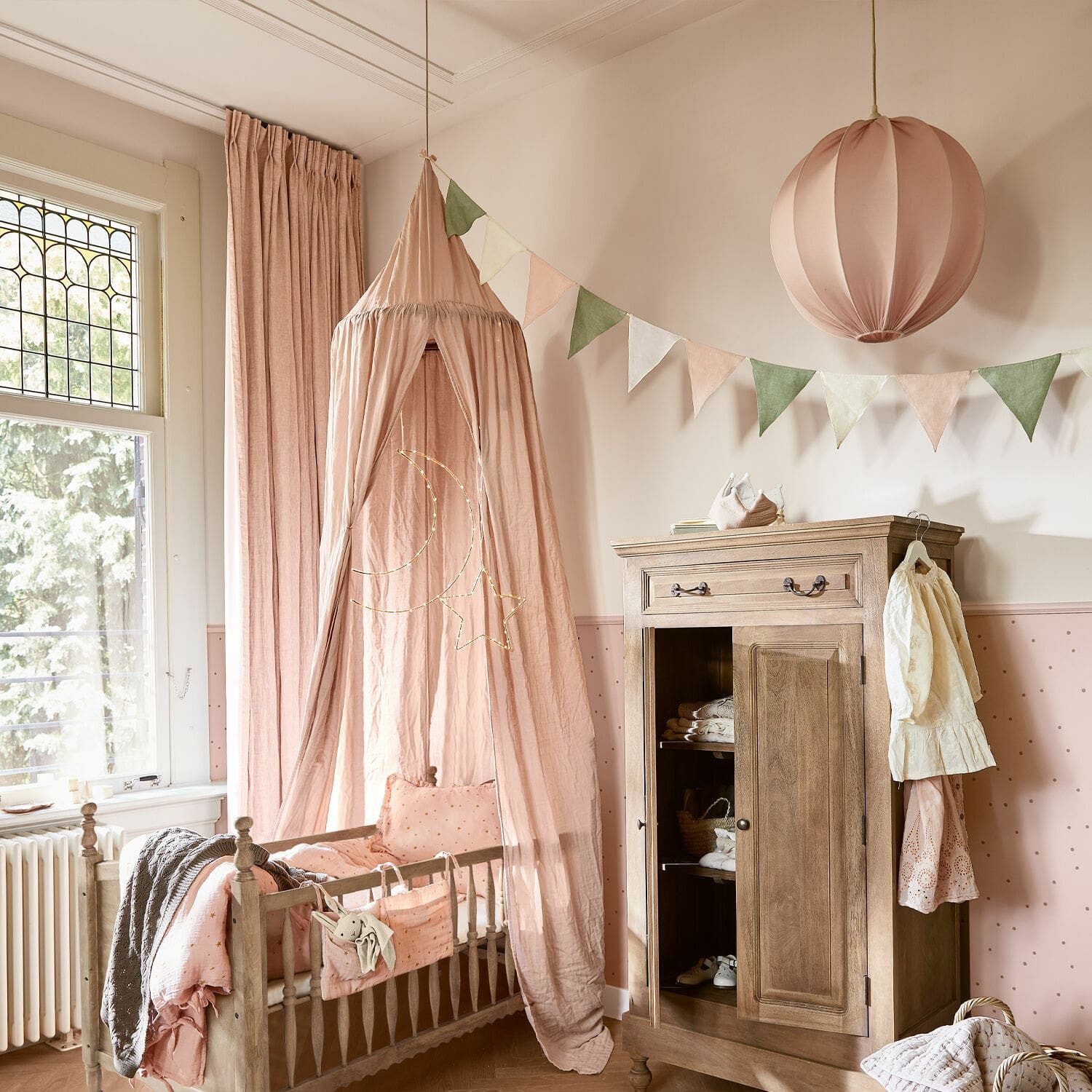 Mirabeau Wimpelkette Wimpelgirlande Rêveline rosa/grün/creme