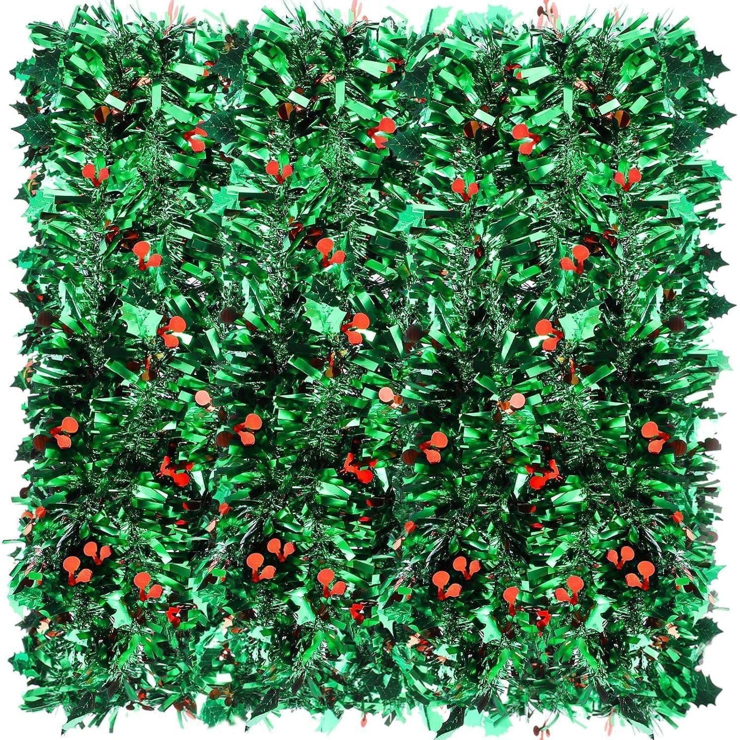 LuxusKollektion Dekohänger Lamettagirlande Grün mit Beeren 10m x 9cm