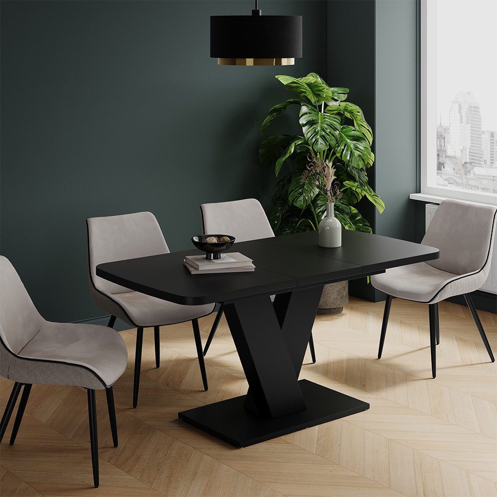 Vicco Esstisch Fenaro, Schwarz/Schwarz, 120 x 80 cm ausziehbar (1-St) günstig online kaufen