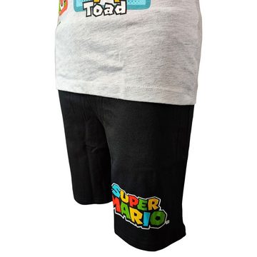 Super Mario Schlafanzug Mario & Friends (2 tlg) Jungen Pyjama Set kurz Gr. 104-140 cm