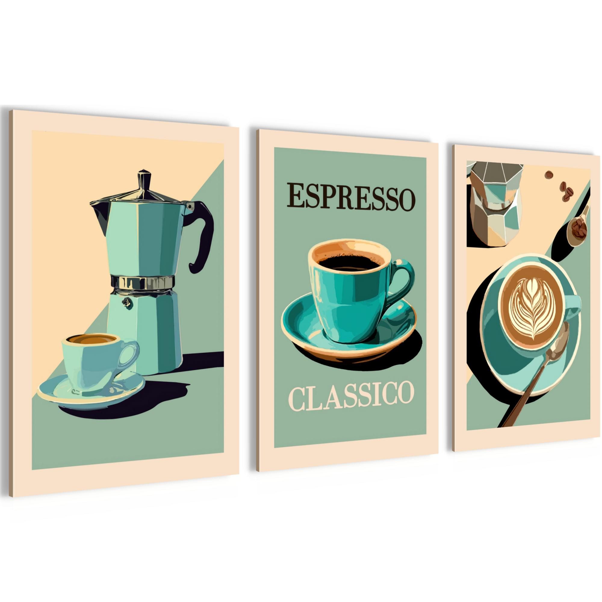 Novart Wandbild Küchenbilder Kaffee Retro Bilder Küche Esszimmer Cafe Bar Deko