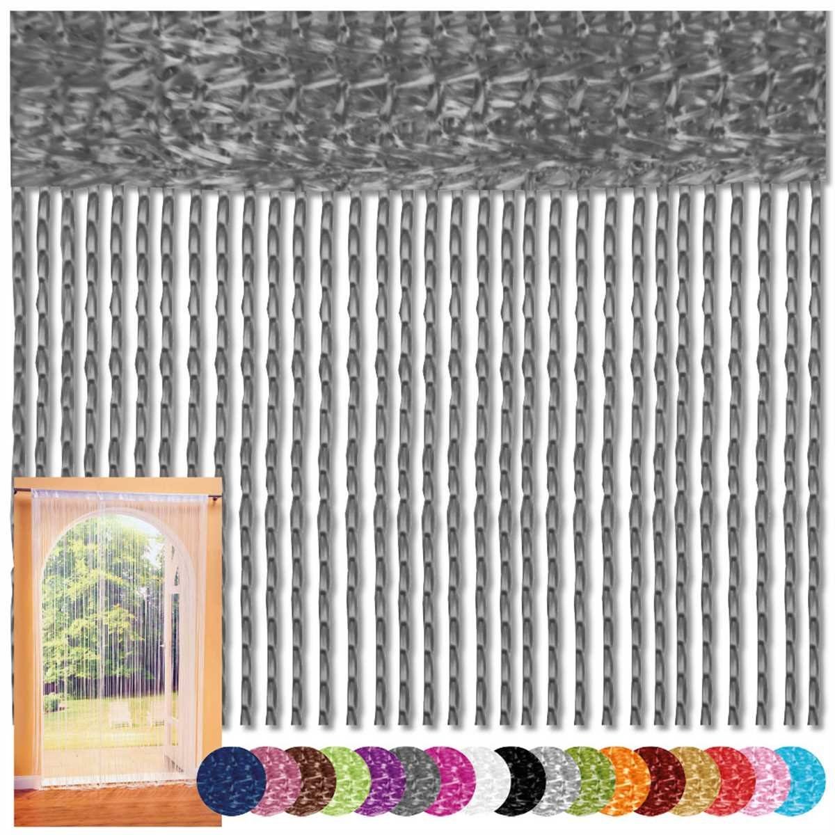 Bestlivings Fadenvorhang (1 St), Stangendurchzug, halbtransparent, Fadengardine mit Stangendurchzug 90x240cm (BxL), Insektenschutz