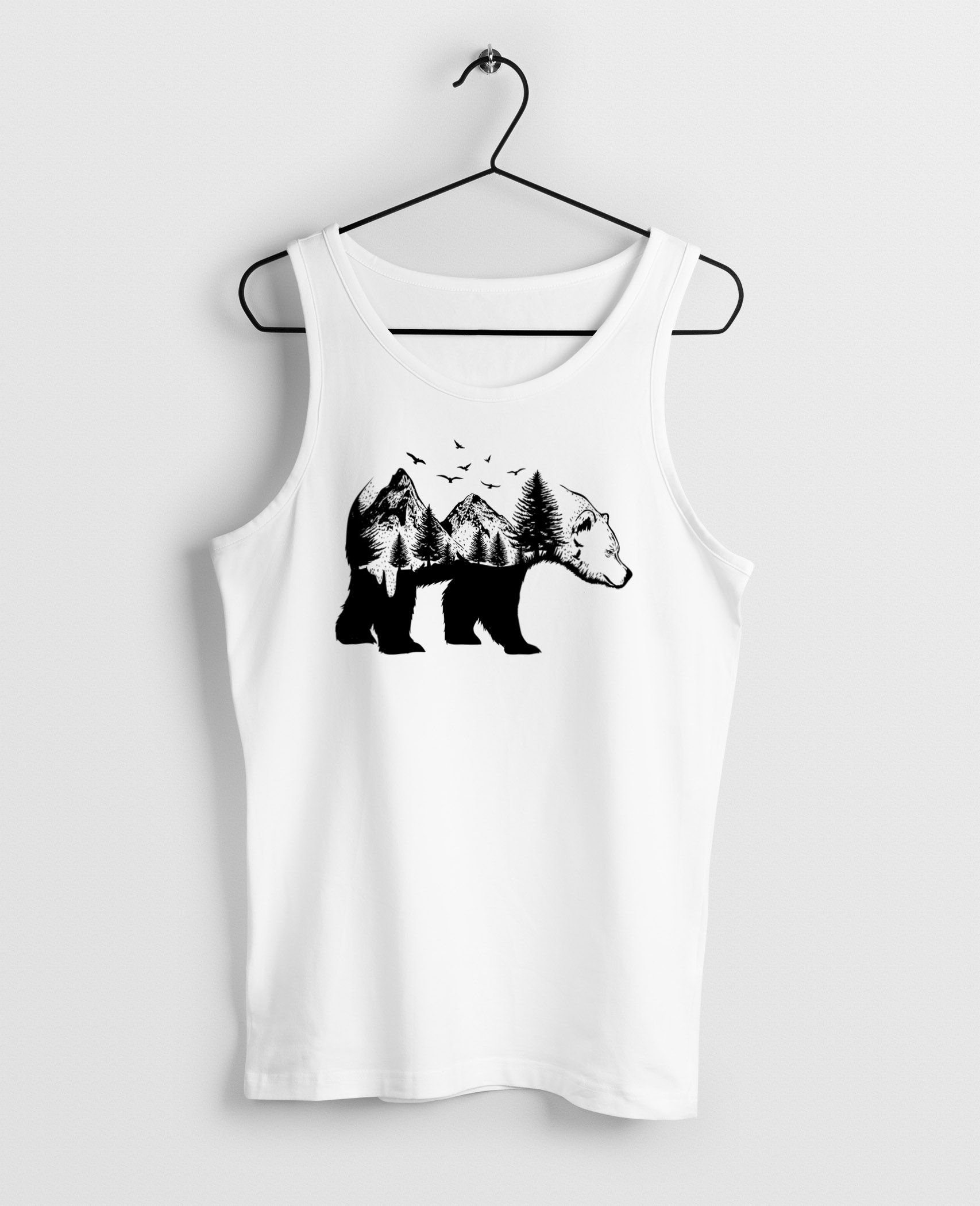 Neverless Tanktop Herren Tank-Top Bär Kunst Grafik Printshirt Tiermotiv Adventure Muskelshirt Muscle Shirt Neverless® mit Print