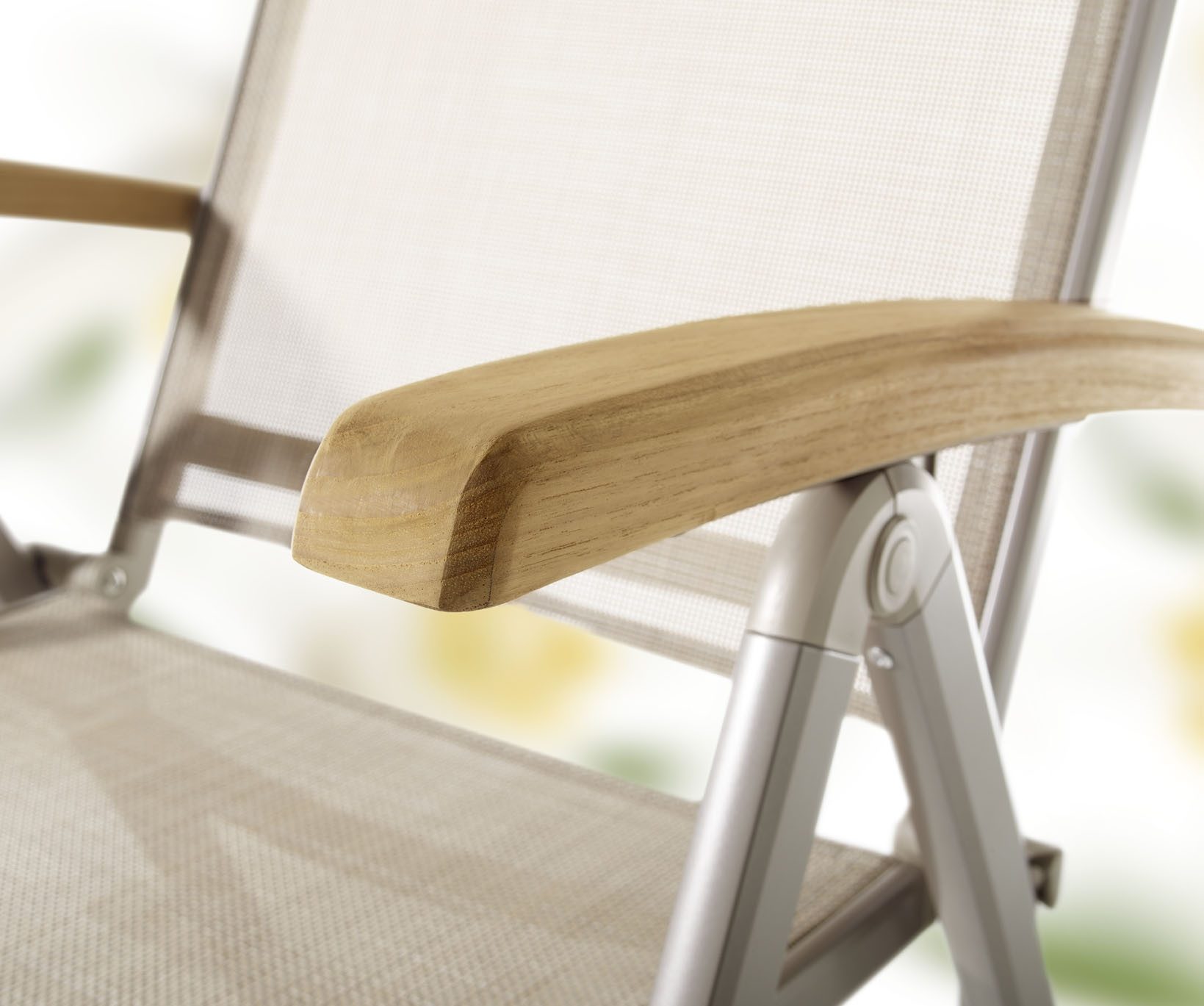 Sieger Gartenmöbel Gartenstuhl in Natur, Kunstfasergewebe - 95x109x62cm (BxHxT)