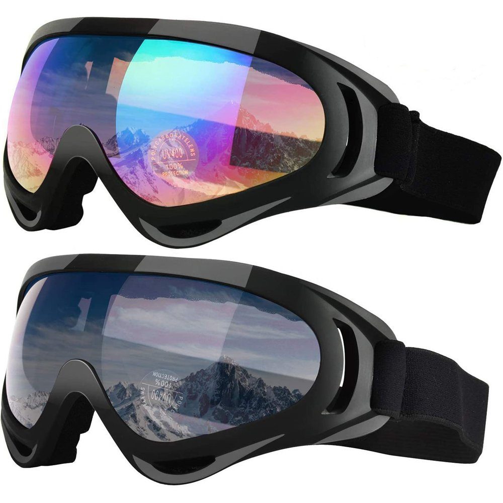 Schutz, Schutzbrille, praktischer (Spar-Set, UV-Schutz, 2-St), FeelGlad mit Anti-Beschlag-Beschichtung UV Skibrille Snowboardbrille,