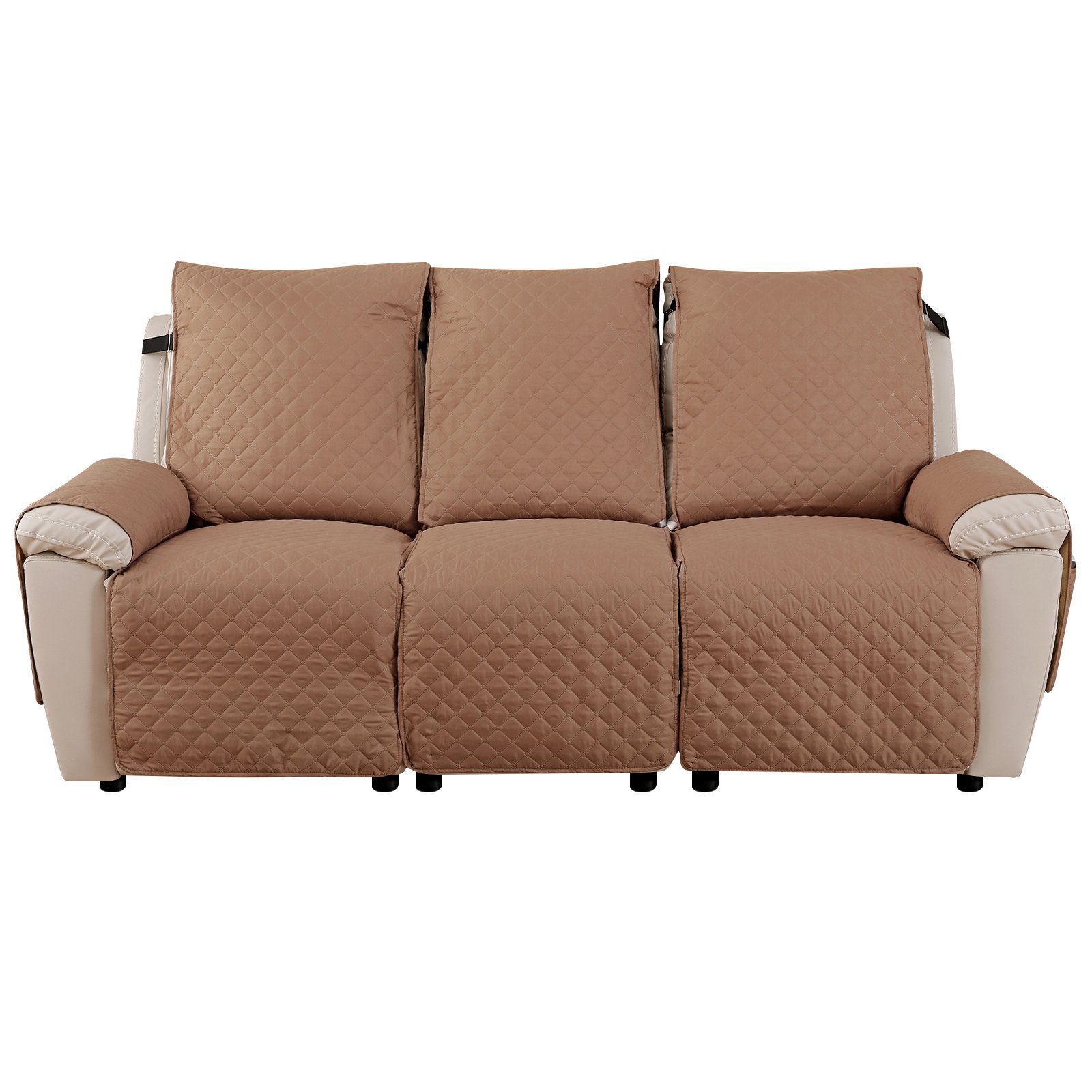 Rosnek Sofahusse wasserabweisend, für 3-sitzige Armlehnensofas und Liegesessel, Antirutschmatte für Haustiere, mit elastischem Band