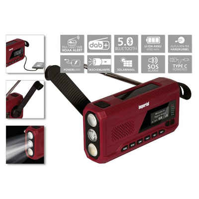 IMPERIAL by TELESTAR DABMAN OR 2 DAB+/ UKW Kurbelradio / Outdoorradio Digitalradio (DAB) (mit Taschenlampe, Solarzellen, Powerbankfunktion, SOS Warnfunktion und Bluetooth Streaming, 2 W, Empfang über DAB+, DAB, FM, AM, Sleeptimer, Batterieladeanzeige)