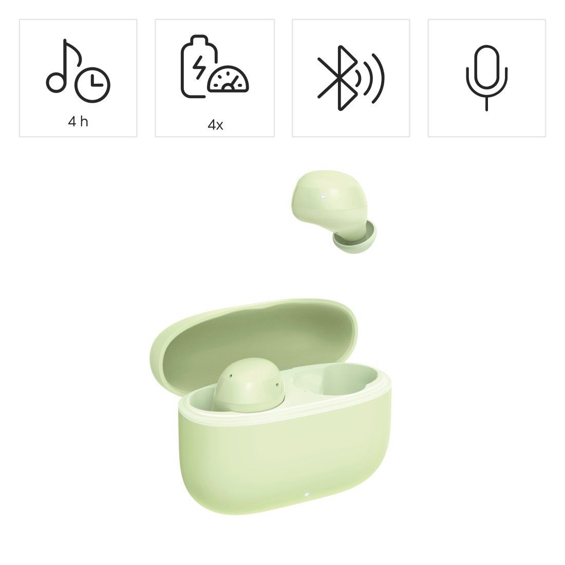 Hama True Wireless Kopfhörer In Ear, Ladecase, bis 20h Akku, Bass Boost wireless In-Ear-Kopfhörer (Sprachsteuerung, True Wireless, kompatibel mit Siri, Google Assistant, Siri, A2DP Bluetooth, SPP, HFP, AVRCP Bluetooth)