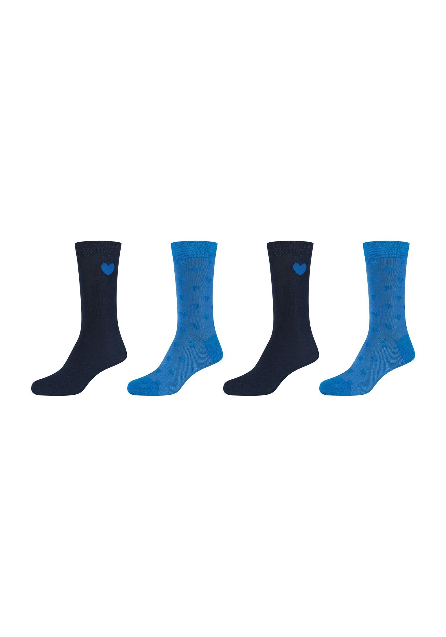 Camano Socken gekämmter Socken 4er Pack, Anteil hoher Atmungsaktiv: Baumwolle an