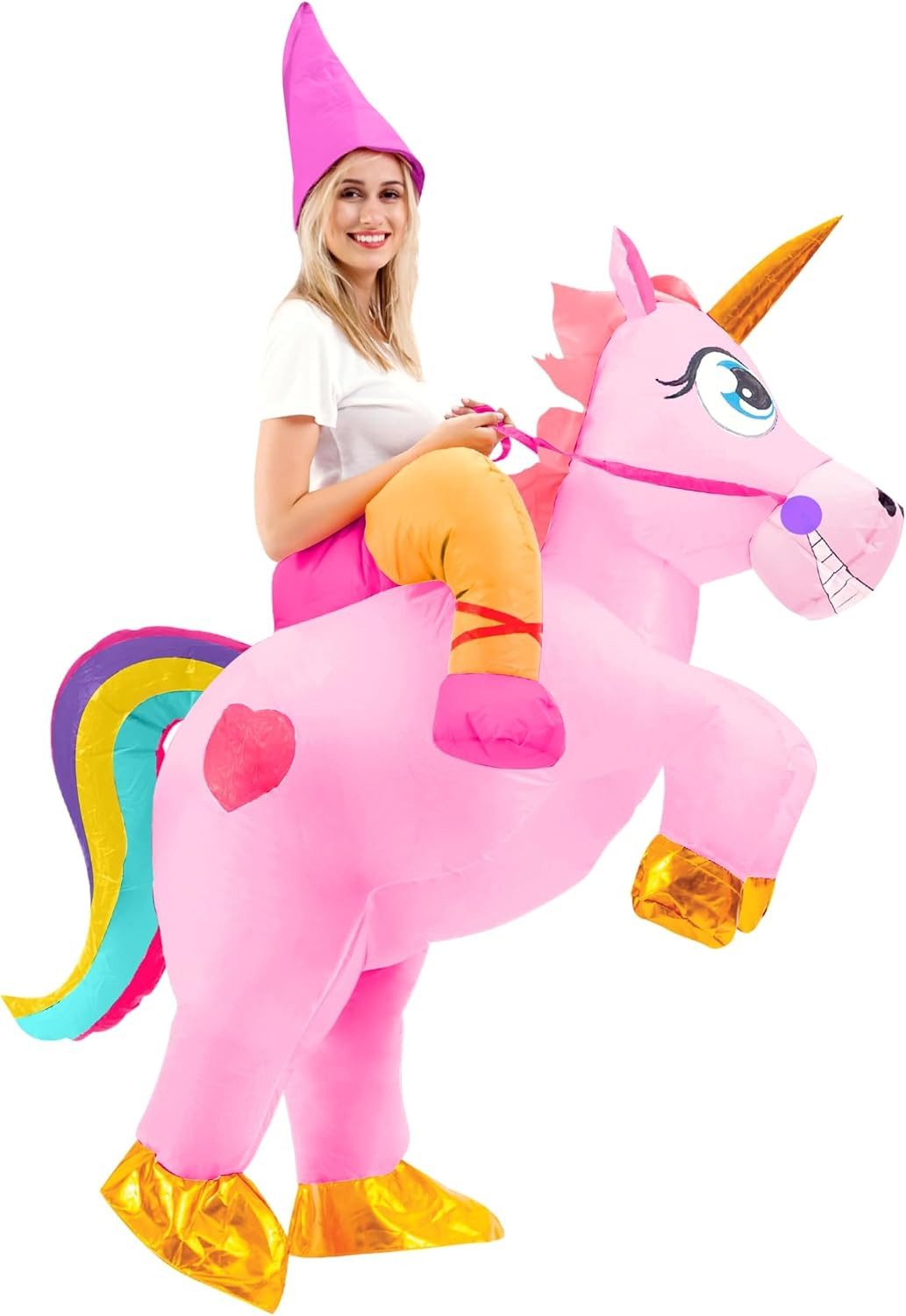 Spooktacular Creations Kostüm Spooktacular Creations Erwachsene Aufblasbares Einhorn Kostüm, Rosa Re