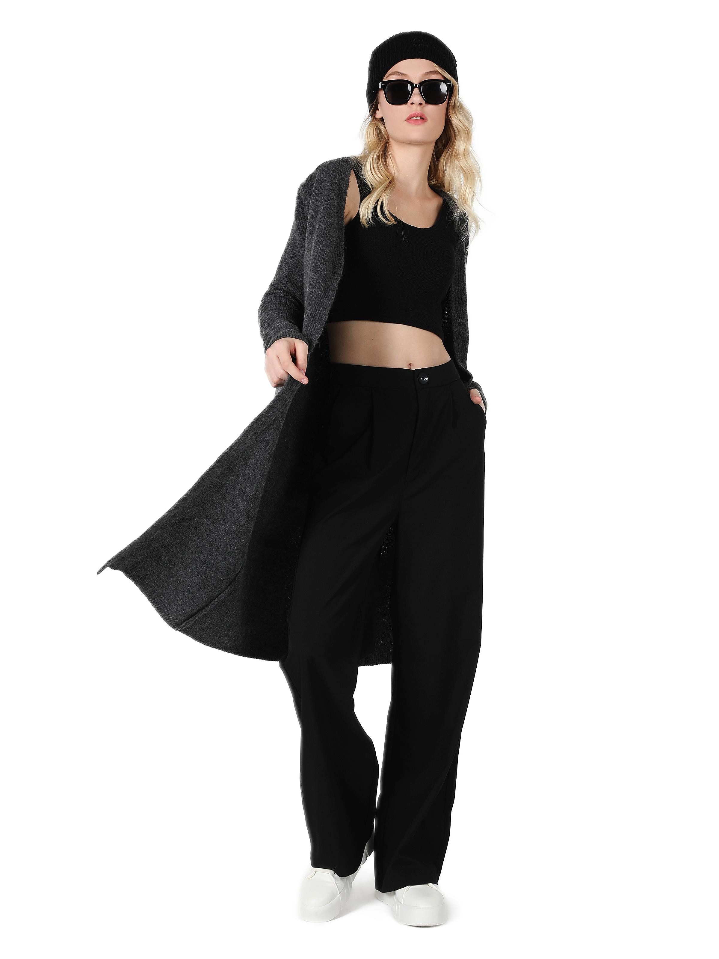 Colins Strickjacke Colins Regular Fit Anthrazitfarbene Strickjacke für Damen