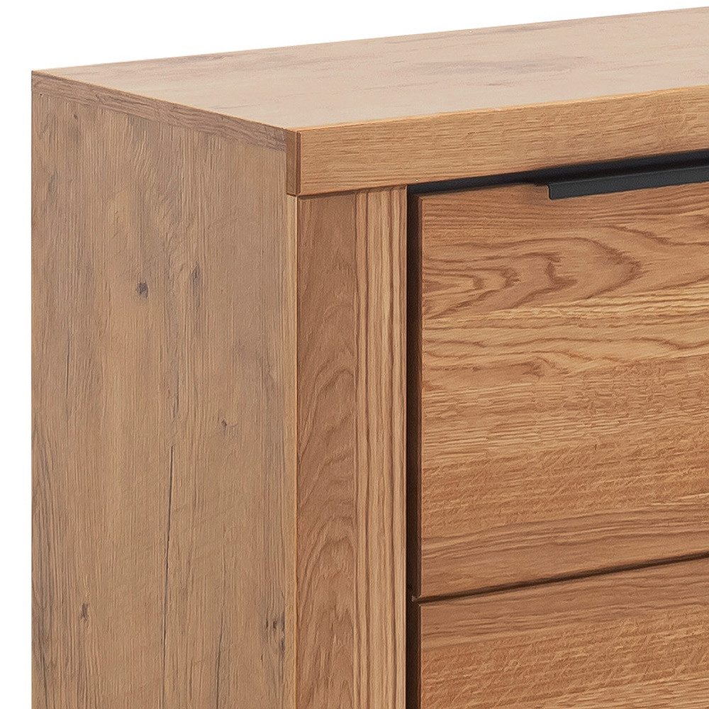 Lomadox Kommode GIUSTINO-06, Eiche teilmassiv geölt, Massivholzfronten
