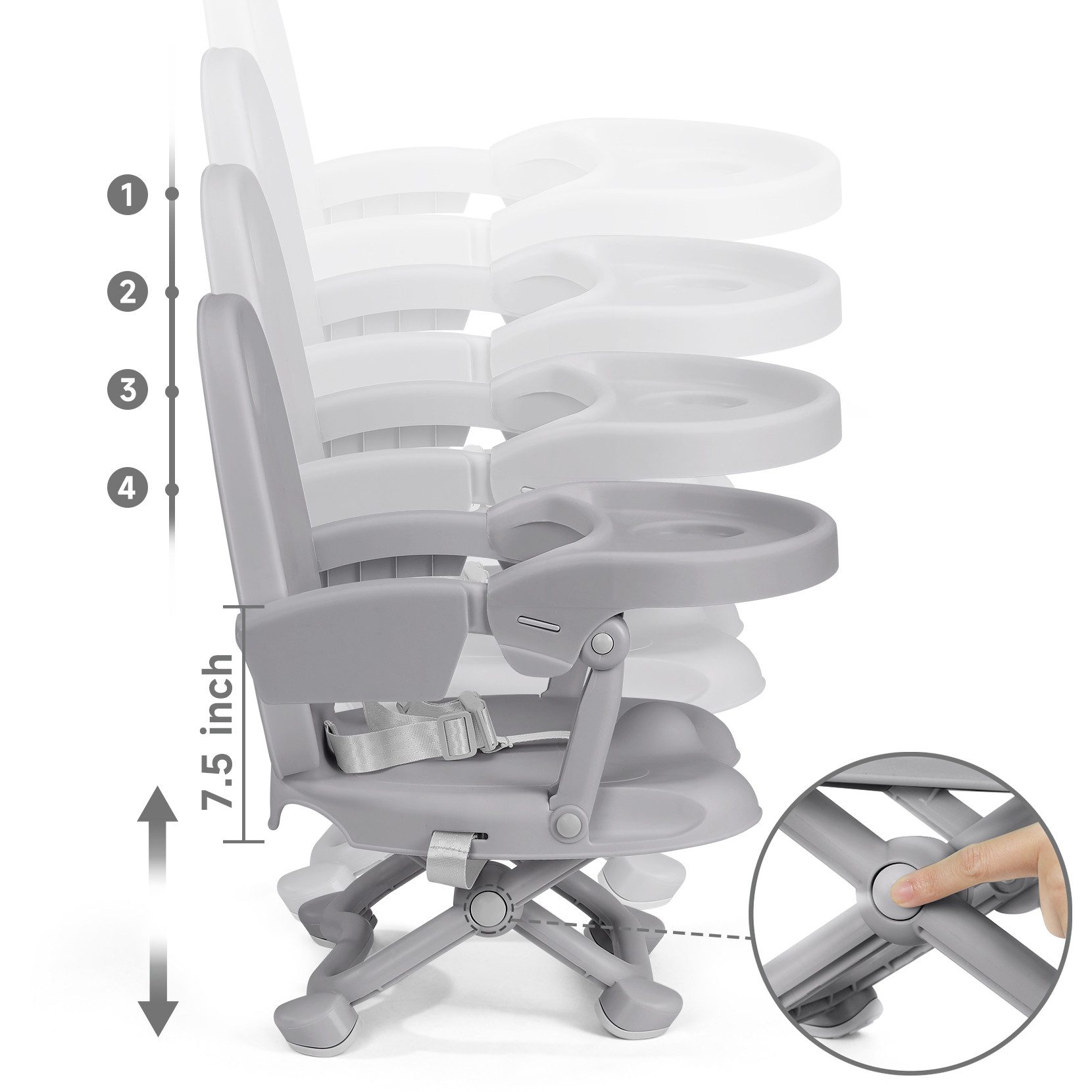 OUNUO Kinderstuhl Sitzerhöhung Baby Tragbar Stuhl Booster Sitz mit Tablett günstig online kaufen