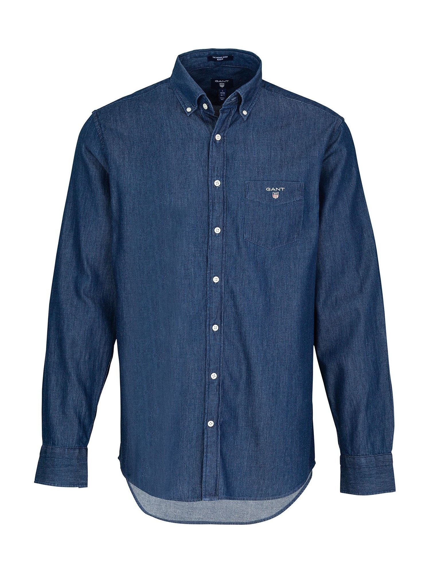 Gant Langarmhemd The Indigo Reg Bd