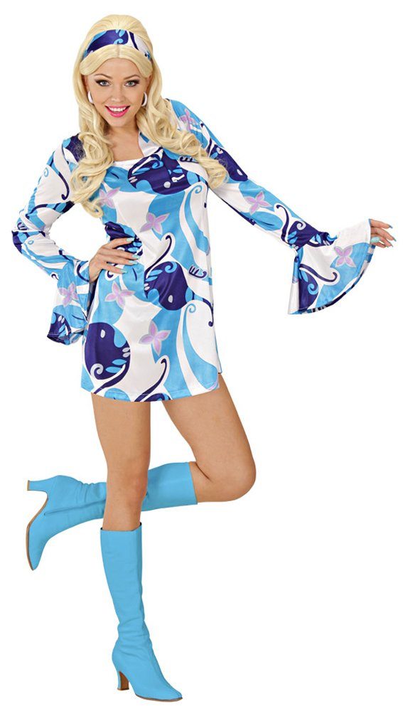 Widmann S.r.l. Kostüm 70er Jahre Lady Retro Kostüm - Hippie Partykleid m