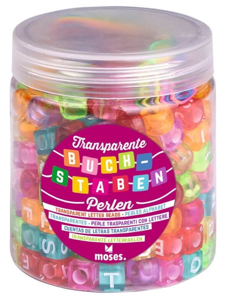 Bastelperlen Transparente Buchstabenperlen