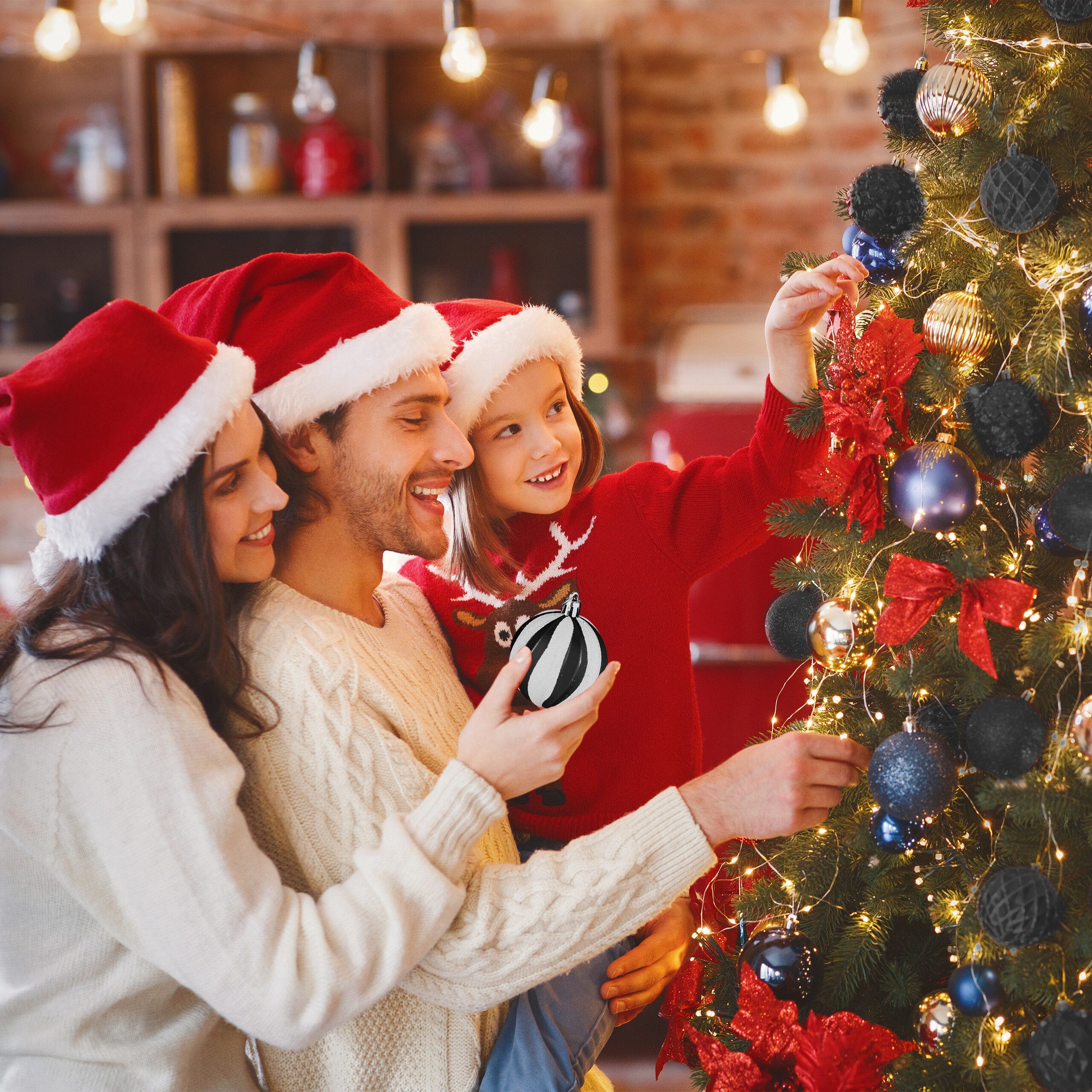 relaxdays Weihnachtsbaumkugel Weihnachtskugeln im 101er Set, schwarz