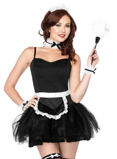 Leg Avenue Kostüm Dienstmädchen Accessoire-Set schwarz, Einfach mit schwarzen Basics kombiniert - schon bist Du eine sexy Fren