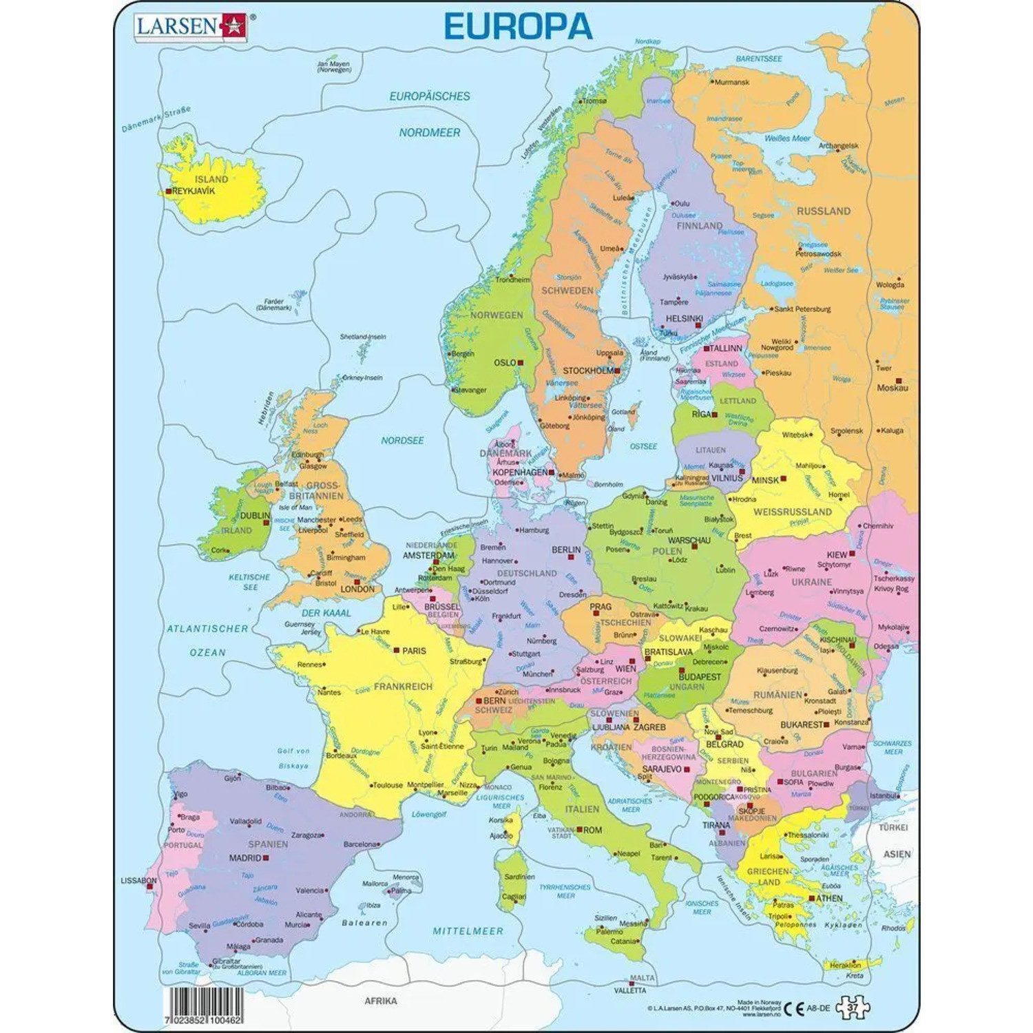 Media Verlag Puzzle Europa (politisch) (Kinderpuzzle), 49 Puzzleteile günstig online kaufen