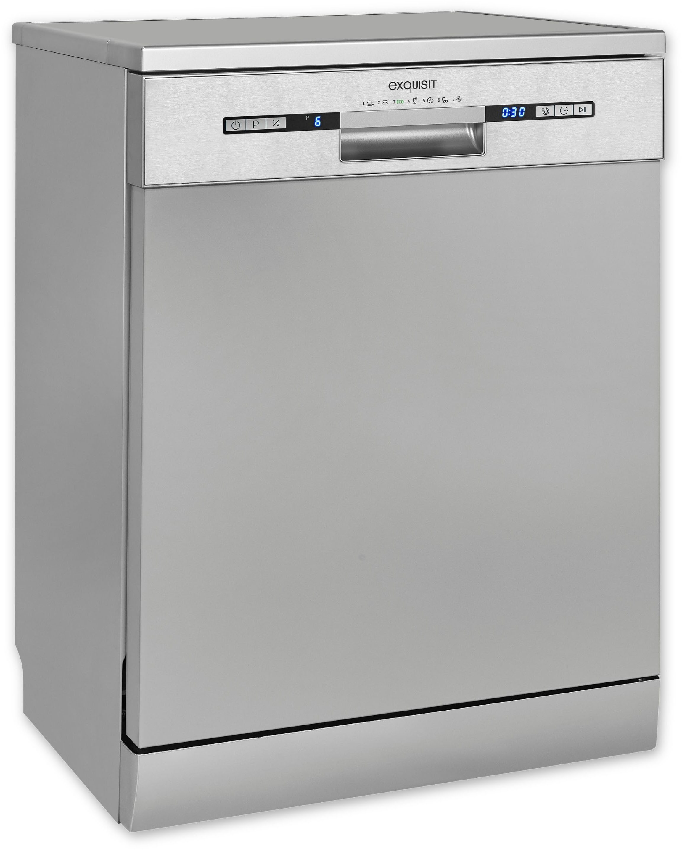 exquisit Standgeschirrspüler GSP9313-030E, 13 Maßgedecke, Stand-/Unterbaugerät, 13 Maßgedecke – 7 Programme mit LED & Timer