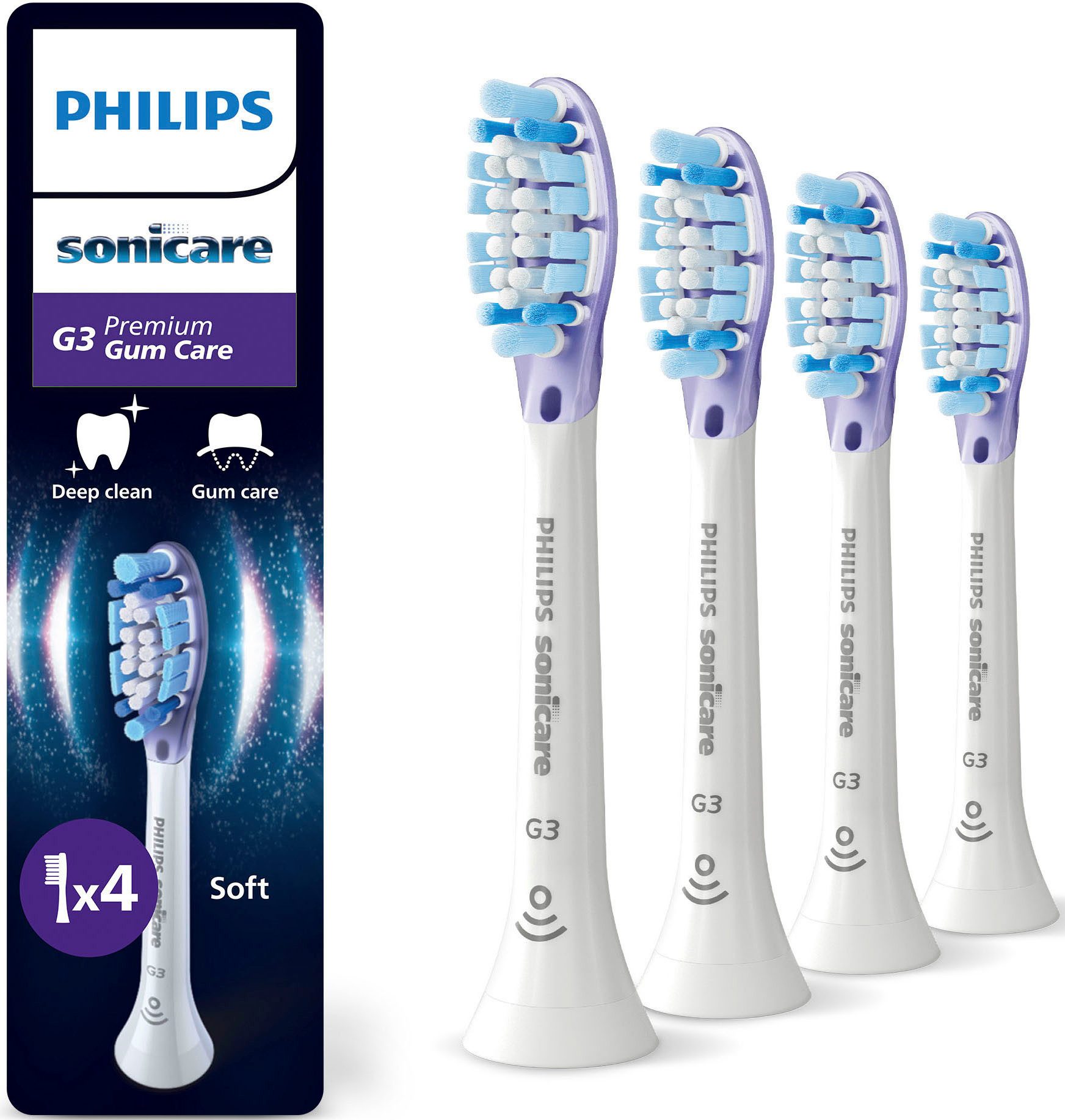 Philips Sonicare Aufsteckbürsten G3 Premium Gum Care, für gesünderes Zahnfleisch, für jedes Sonicare Handstück
