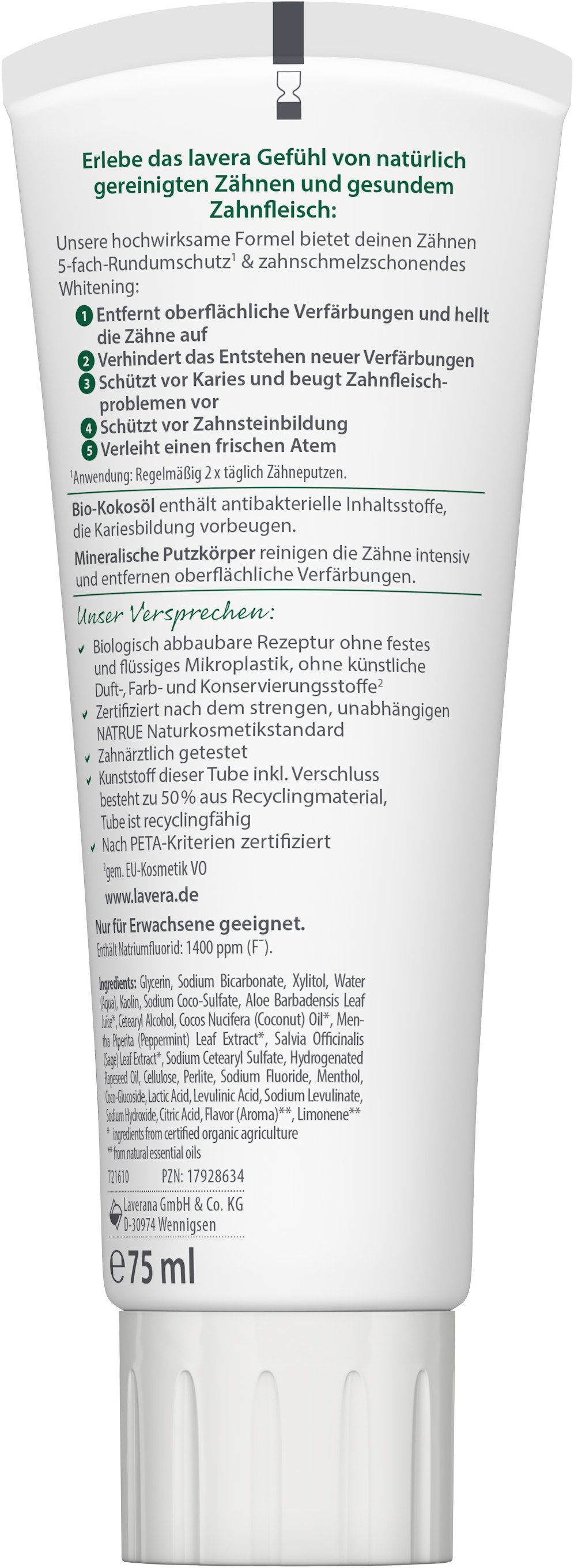 lavera Zahnpasta Zahncreme Sensitive Whitening, (1-St)