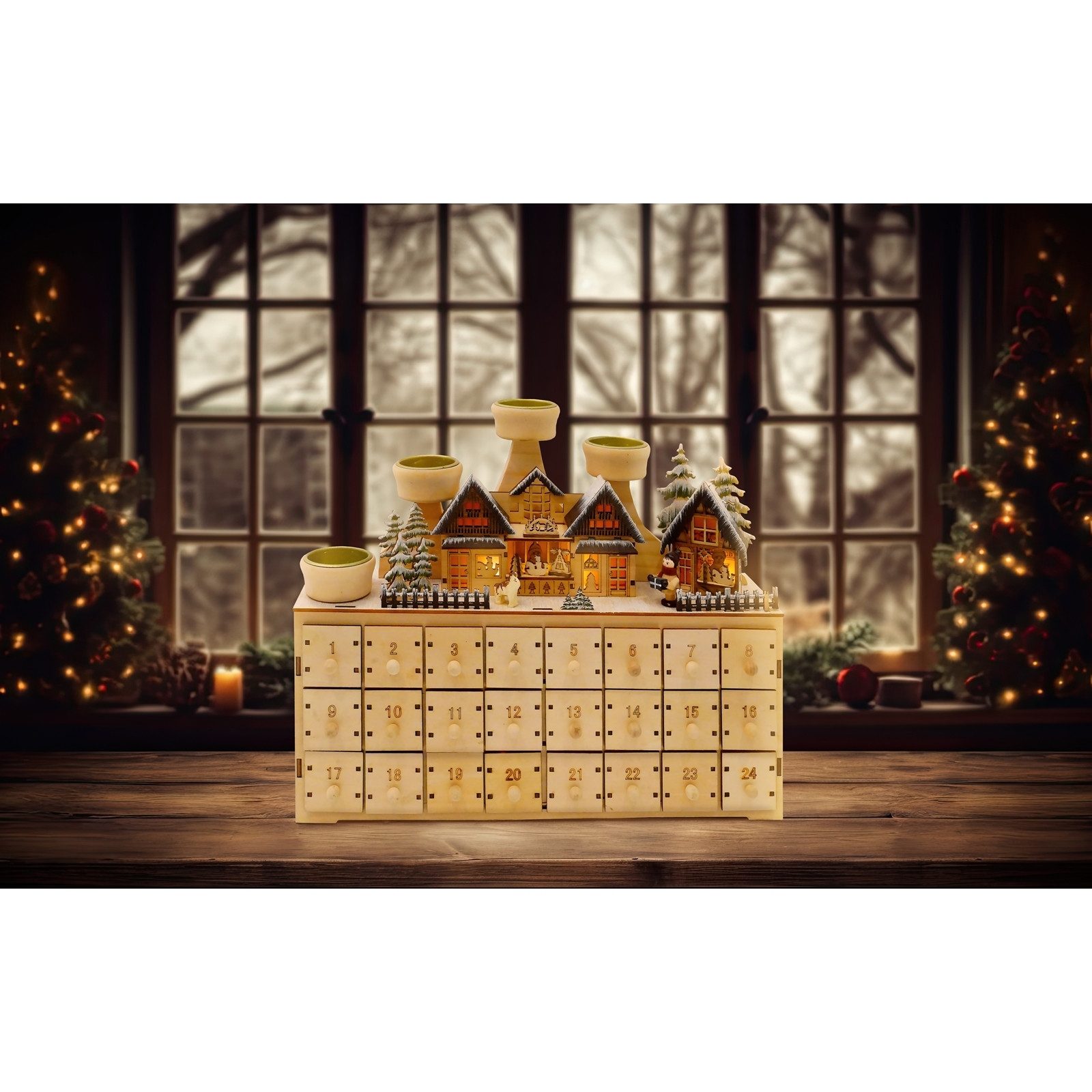 HTI-Living Kerzenständer Adventsleuchter mit Adventskalender zum günstig online kaufen