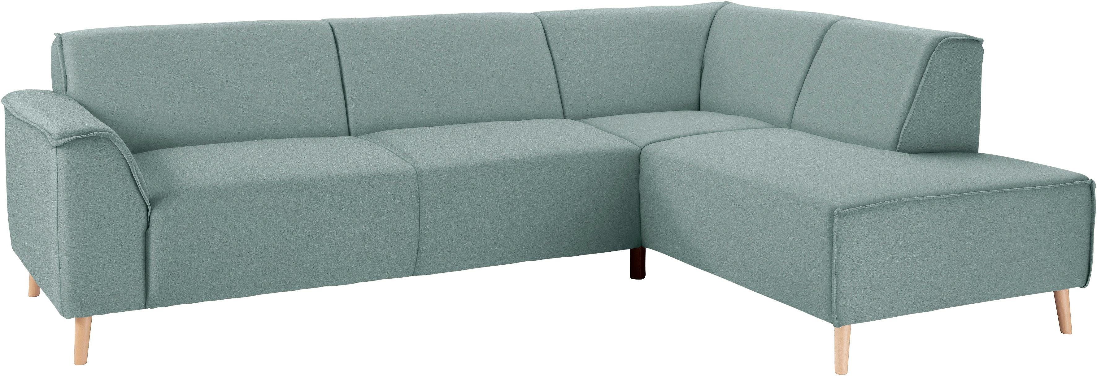 Home affaire Ecksofa Janek Scandic Design, elegant und zeitlos, L-Form, mit Federkern und Keder in scandinavischem Design