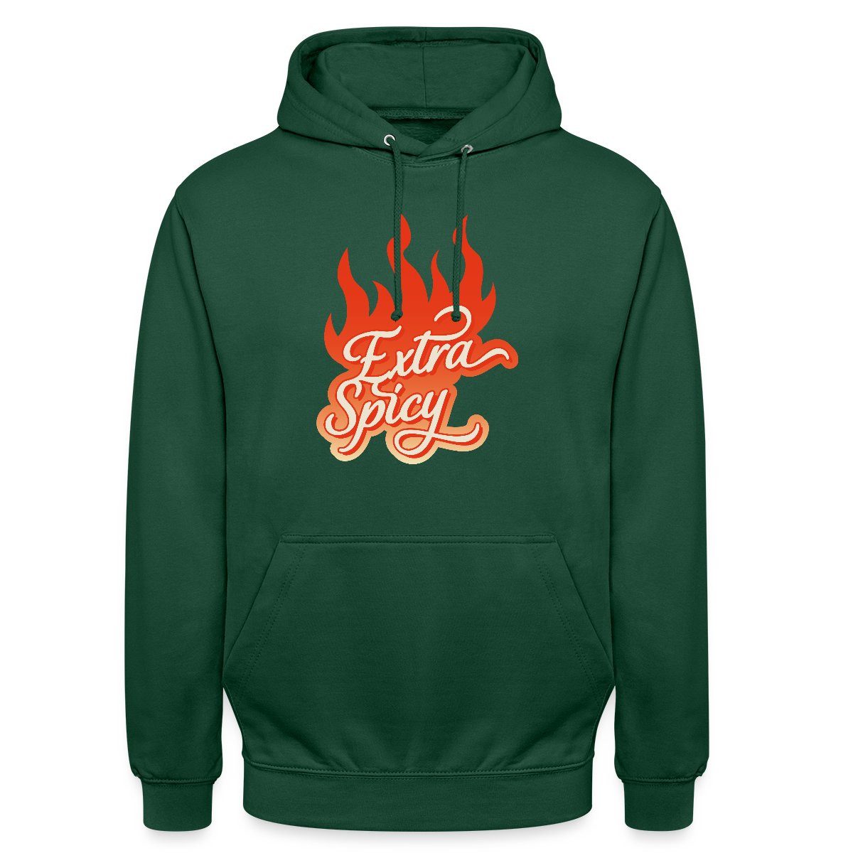 Spreadshirt Hoodie Extra Spicy Lustiges Flammen Motiv Für Chili Fans Unisex Hoodie (1-tlg) Unisex-Schnitt: Sitzt bei Männern körpernah, bei Frauen weit