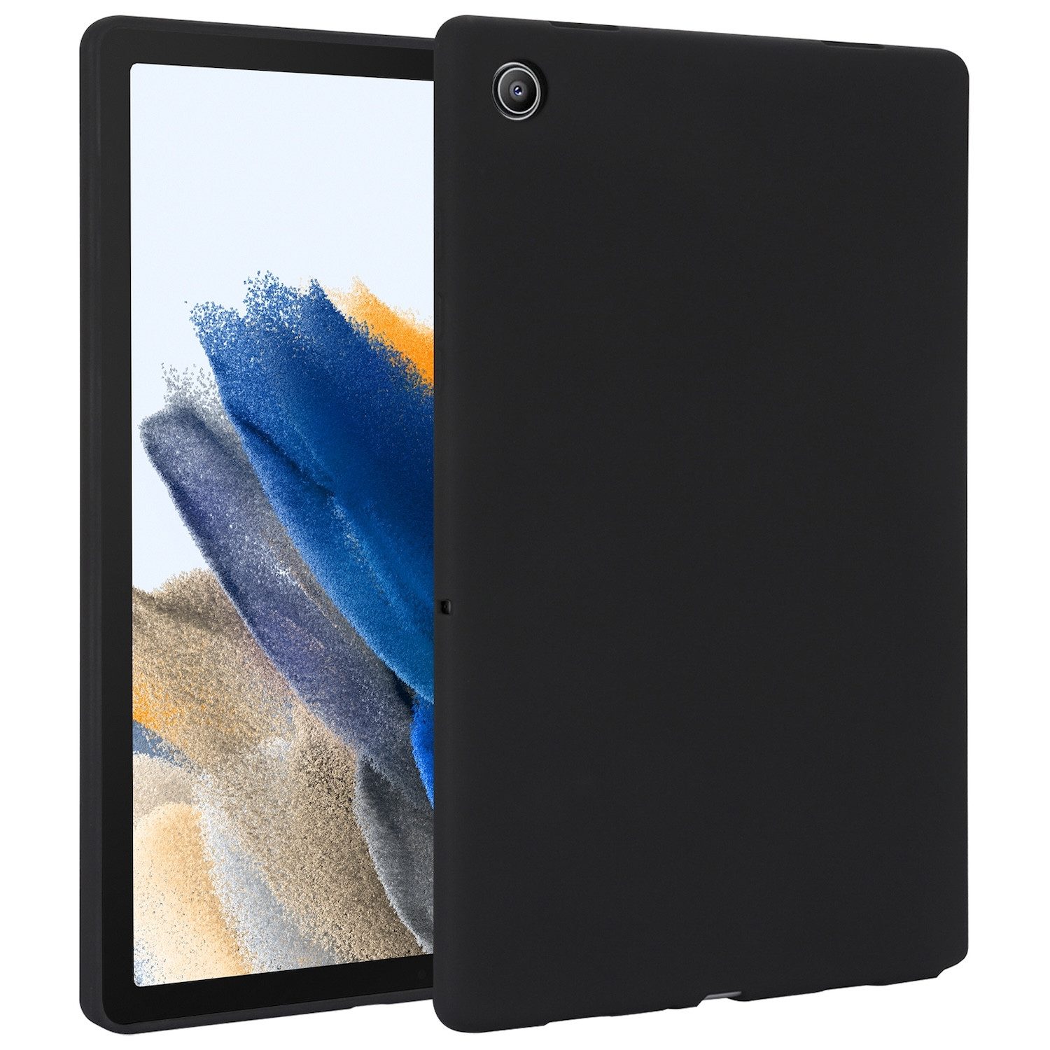Wigento Tablet-Hülle Für Samsung Galaxy Tab A9 TPU Silikon Hülle dünn Cover Schwarz, Tabletcover Backcover Schutzhülle Tabletschutzhülle stoßfest kratzfest