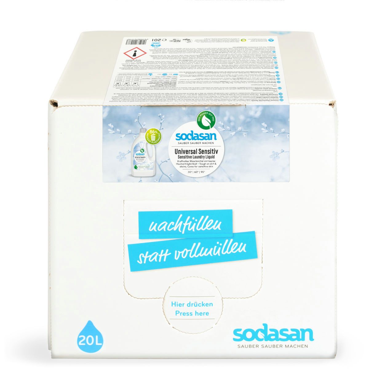 Sodasan SODASAN Universal Waschmittel Sensitiv 20 Liter Vollwaschmittel