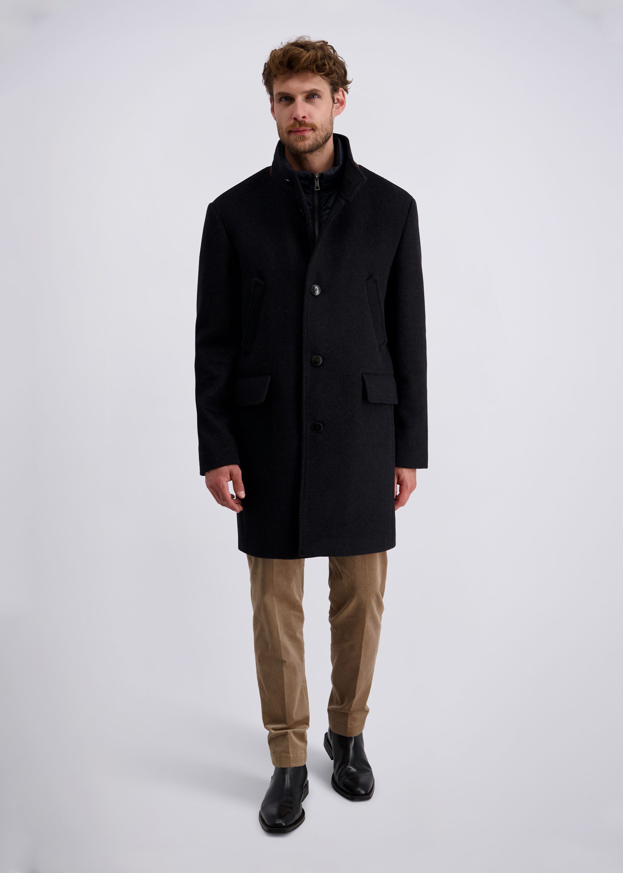 Pierre Cardin Langmantel mit hohem Kragen