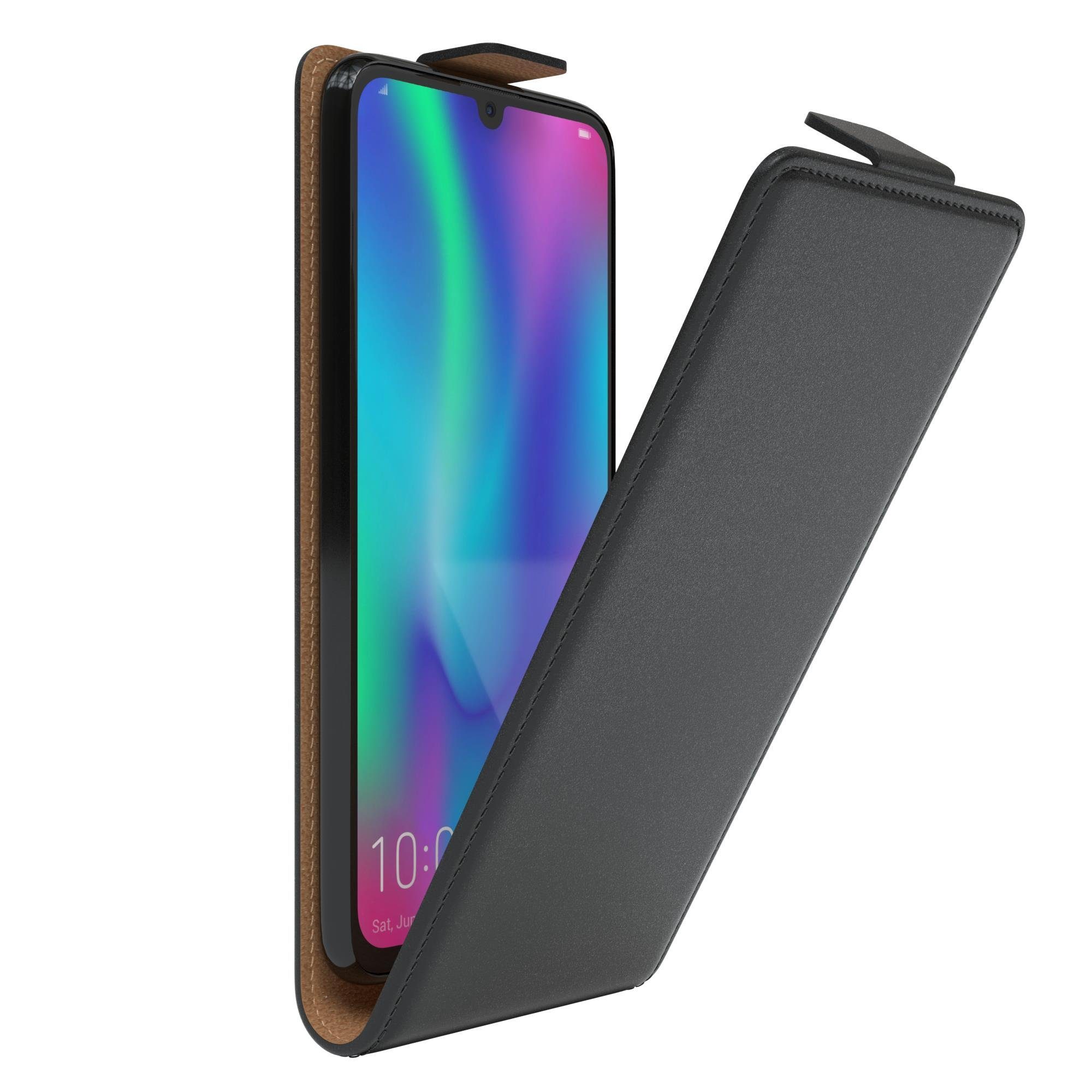 EAZY CASE Handyhülle Flipcase für Honor 10 Lite 6,21 Zoll, Tasche Klapphülle Handytasche zum Aufklappen Etui Kunstleder Schwarz