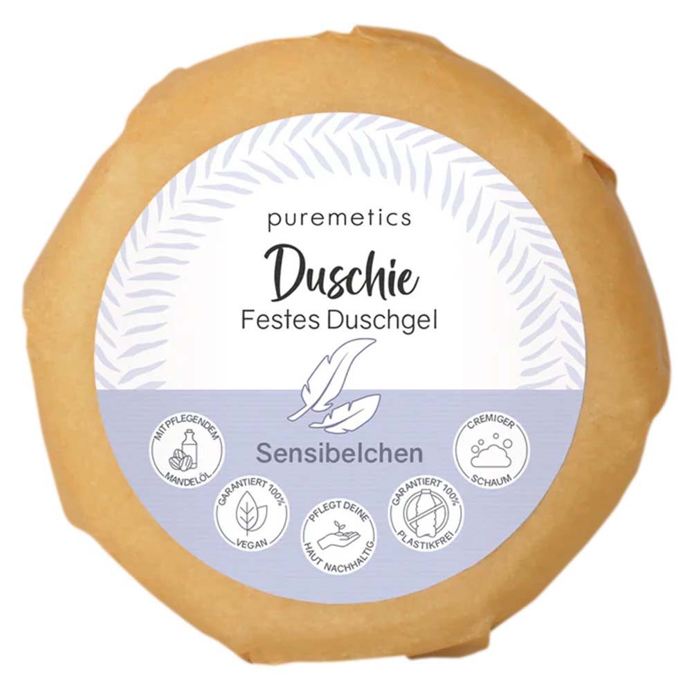 puremetics Haarseife Duschie Festes Duschgel - Sensibelchen 60g