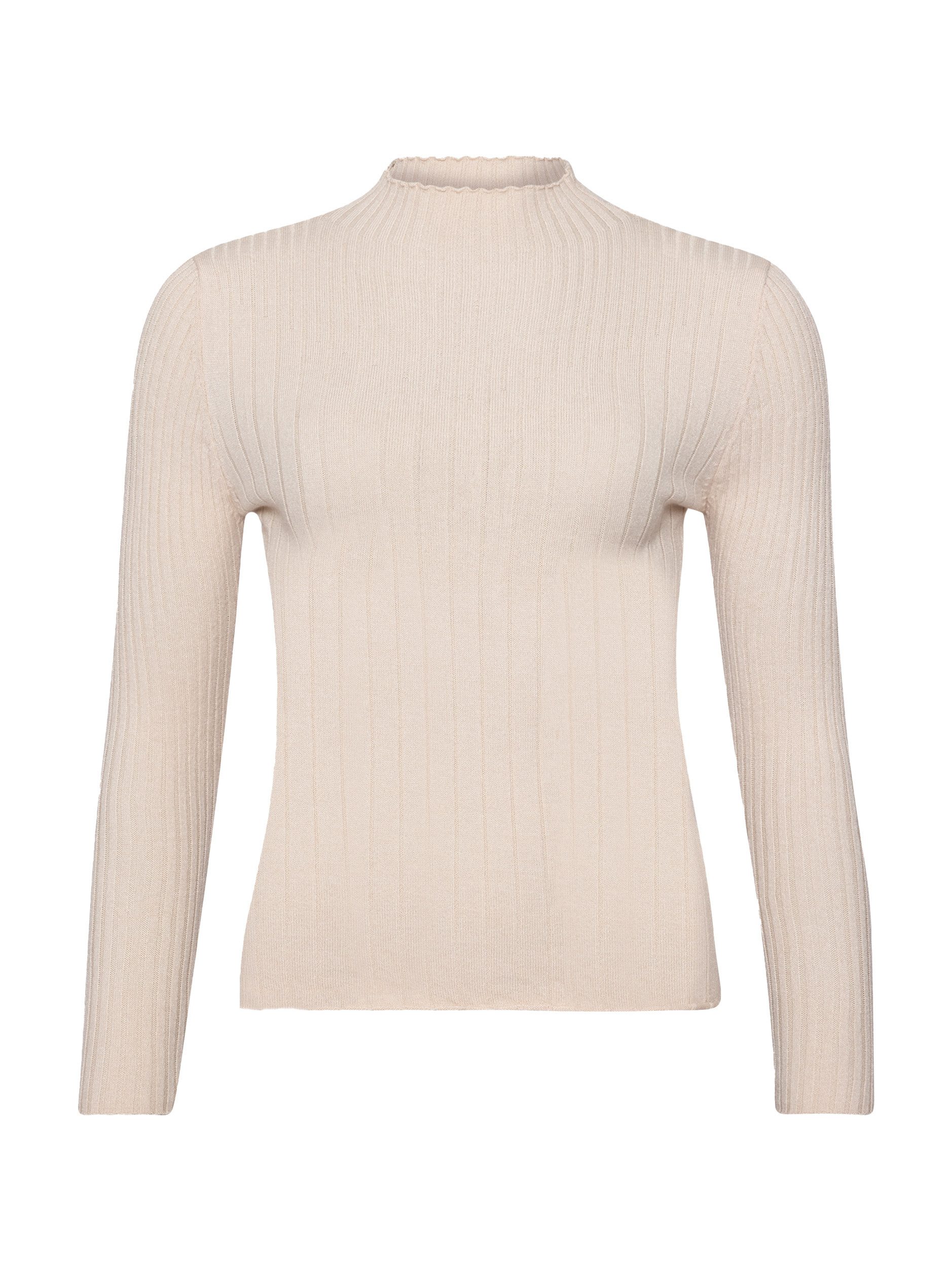 SASSYCLASSY Langarmshirt Rippstrickoberteil mit Stehkragen Damen Figurbeton günstig online kaufen