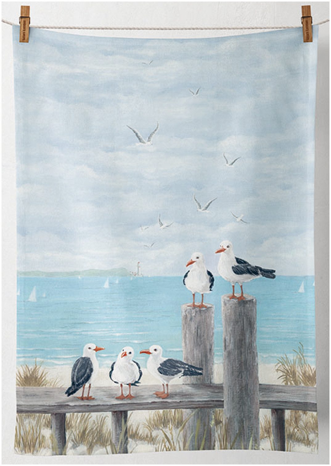 Ambiente® Geschirrtuch Seagulls on the dock, günstig online kaufen