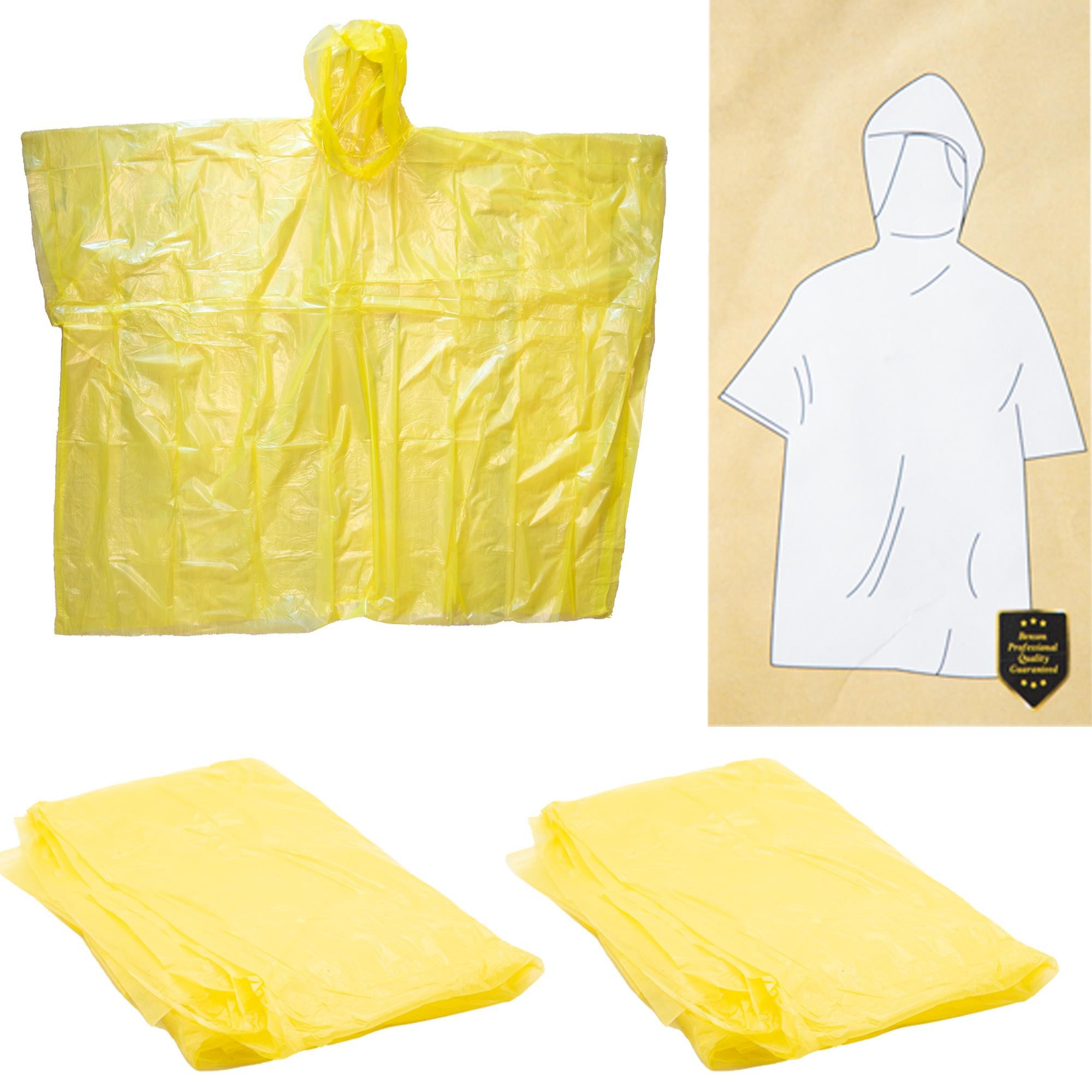 TSB Werk Regenponcho Regenponcho Regencape Festivalponcho Notfallponcho (2-St) Regenschutz, Kapuze, Universal