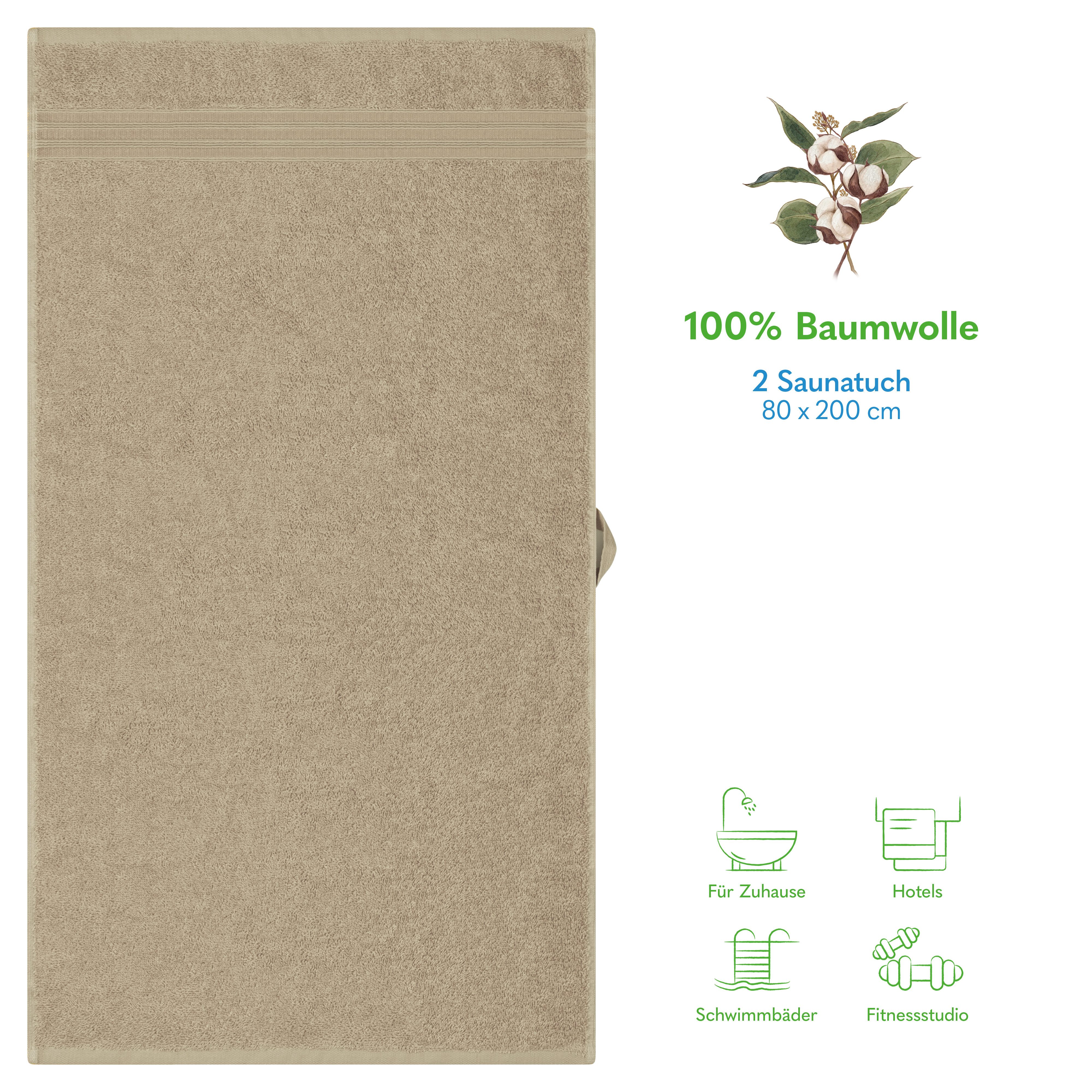 HAMMETEX Saunatuch Hammetex 2er Set extra große Saunatücher, Frottier (Packung, 2-St), 100% Baumwolle – Weich & Saugfähig – Luxuriöse Große Spa-Badetücher – Bild 3 von 5