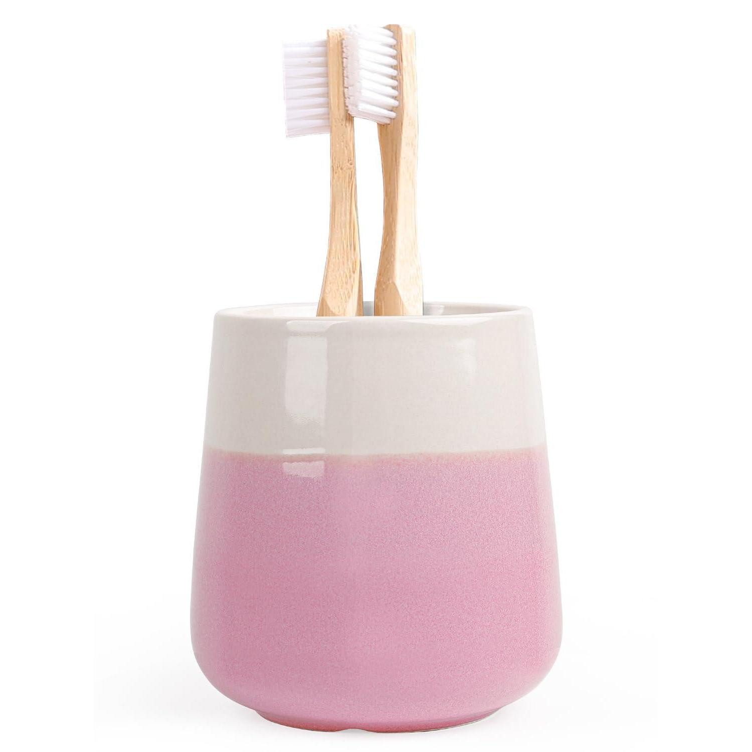 LuxusKollektion Zahnputzbecher Zahnputzbecher Keramik 350ml Rosa