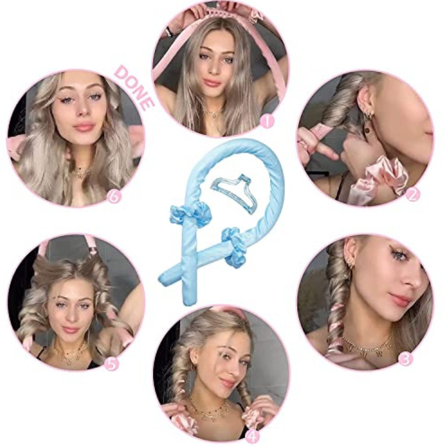 Dilara Lockenwickler Lockenwickler Lockenband ohne Hitze für lange Haare über Nacht groß, Traumlocken ganz ohne Hitze – sanft zum Haar, perfekt zum Schlafen