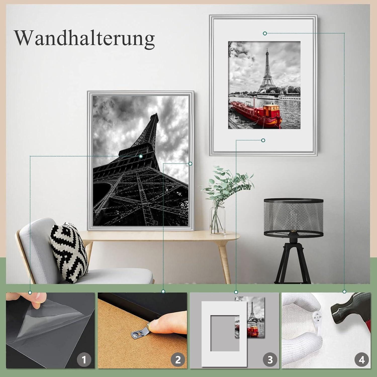 LuxusKollektion Bilderrahmen-Set Bilderrahmen 10x15 cm Silber Set 5er