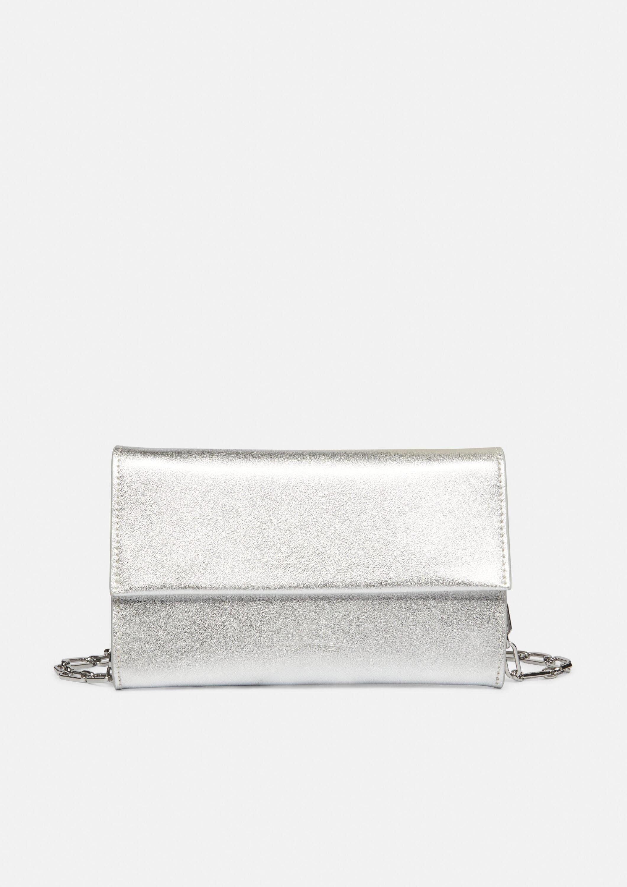 comma Umhängetasche Crossbody, Clutch aus Glattleder mit Kette