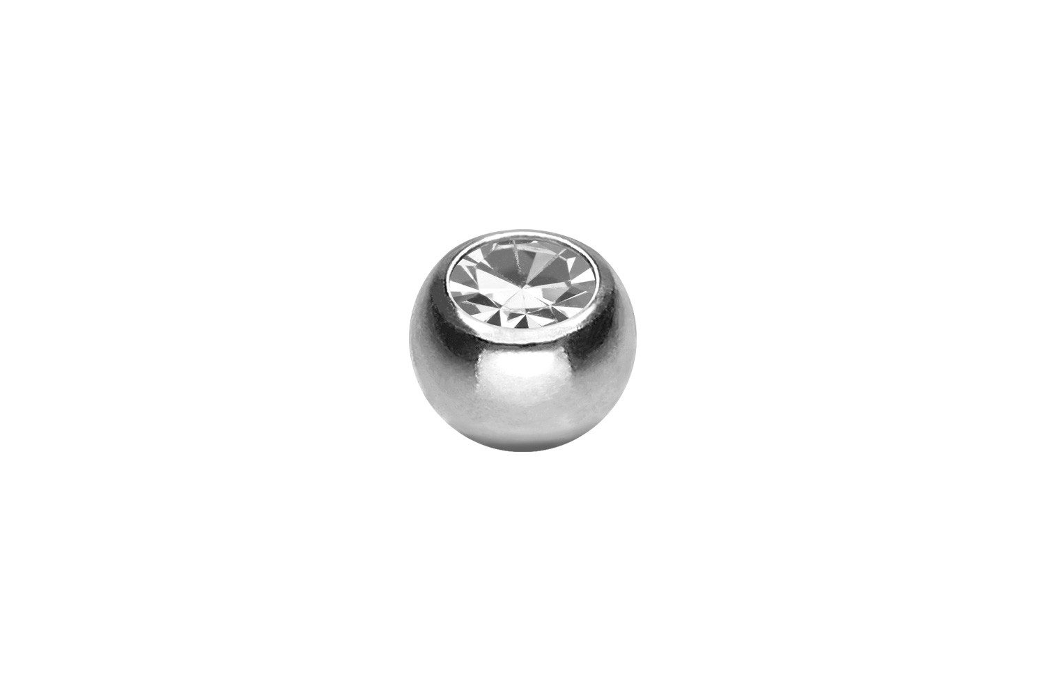 PIERCINGLINE Piercing-Set Chirurgenstahl Schraubkugel KRISTALL (Schraub-Aufsätze, 1-tlg)