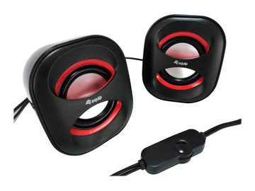 DIGITAL DATA EQUIP Mini USB Lautsprecher f. Notebook u. PC, schwarz/rot PC-Lautsprecher
